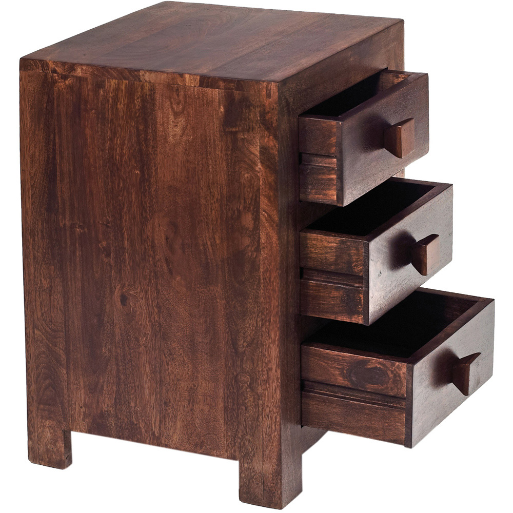 Brooklyn Nihash Toko 3 Drawer Dark Mango Bedside Image 3