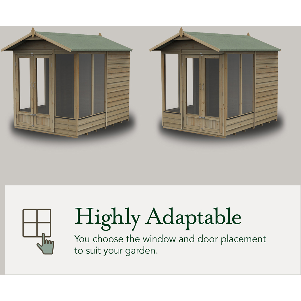 Forest Garden 4LIFE 8 x 12ft Double Door 6 Windows Apex Summerhouse Image 7