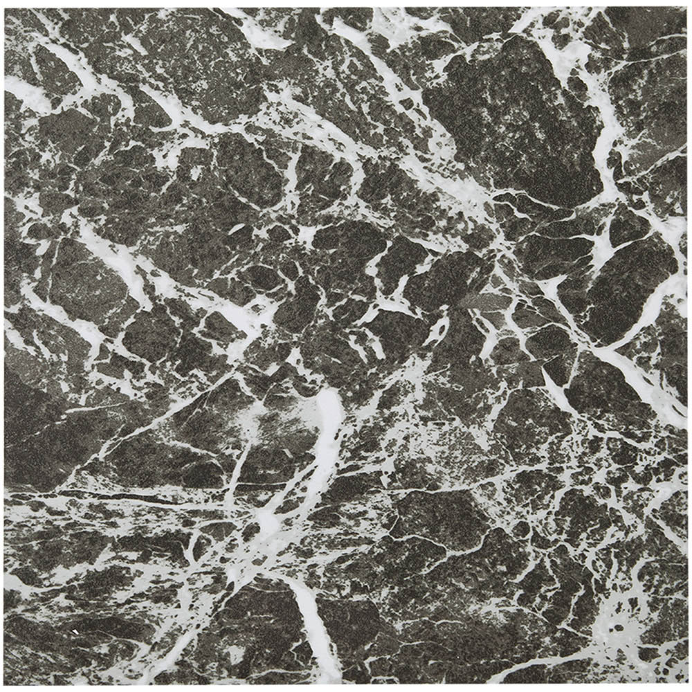 Living and Home Marble Pattern Dark Green Peel and Stick PVC Flooring Tile 30 Pack Image 2