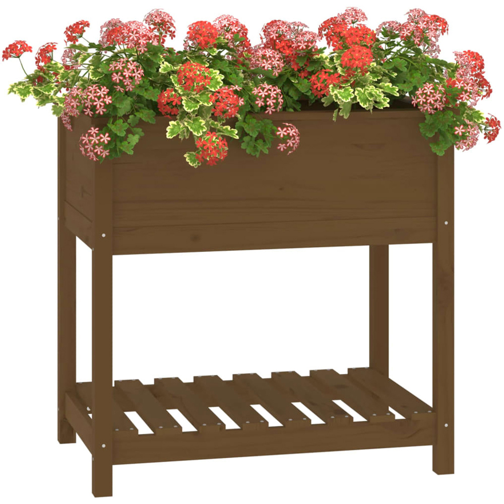 vidaXL Brown Solid Pine Raised Garden Planter 82.5 x 54 x 81cm Image 3