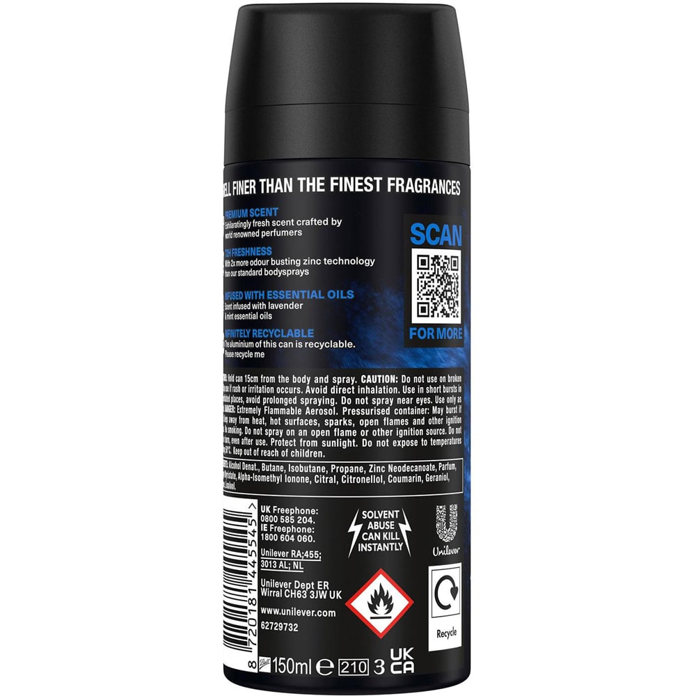 Lynx Fine Fragrance Collection Blue Lavender Deodorant Body Spray 150ml 15 Pack Image 3