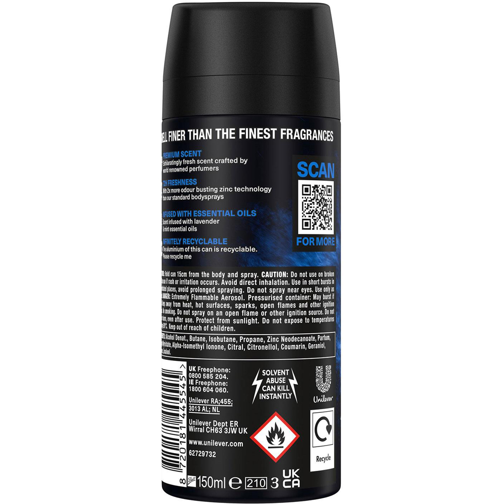 Lynx Fine Fragrance Collection Blue Lavender Deodorant Body Spray 150ml 30 Pack Image 3