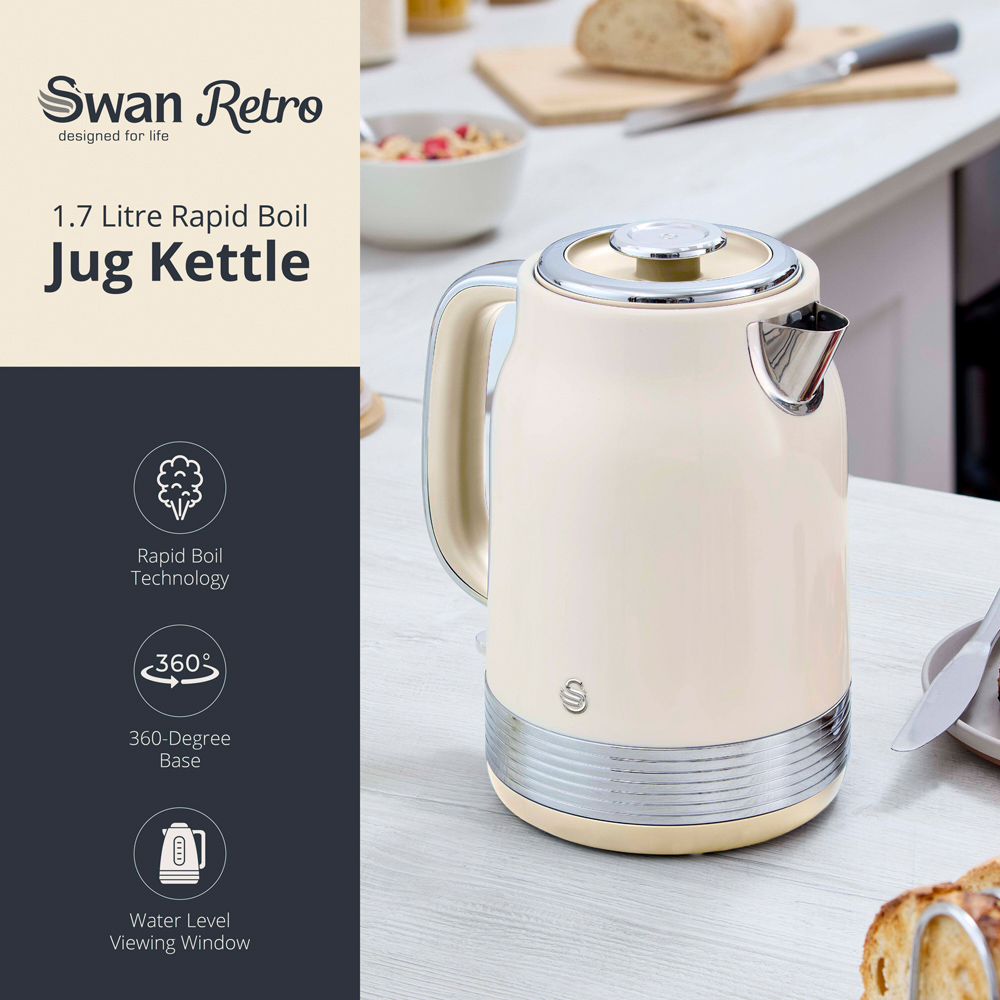 Swan Retro Revive Cream Rapid Boil 1.7L Jug Kettle Image 3