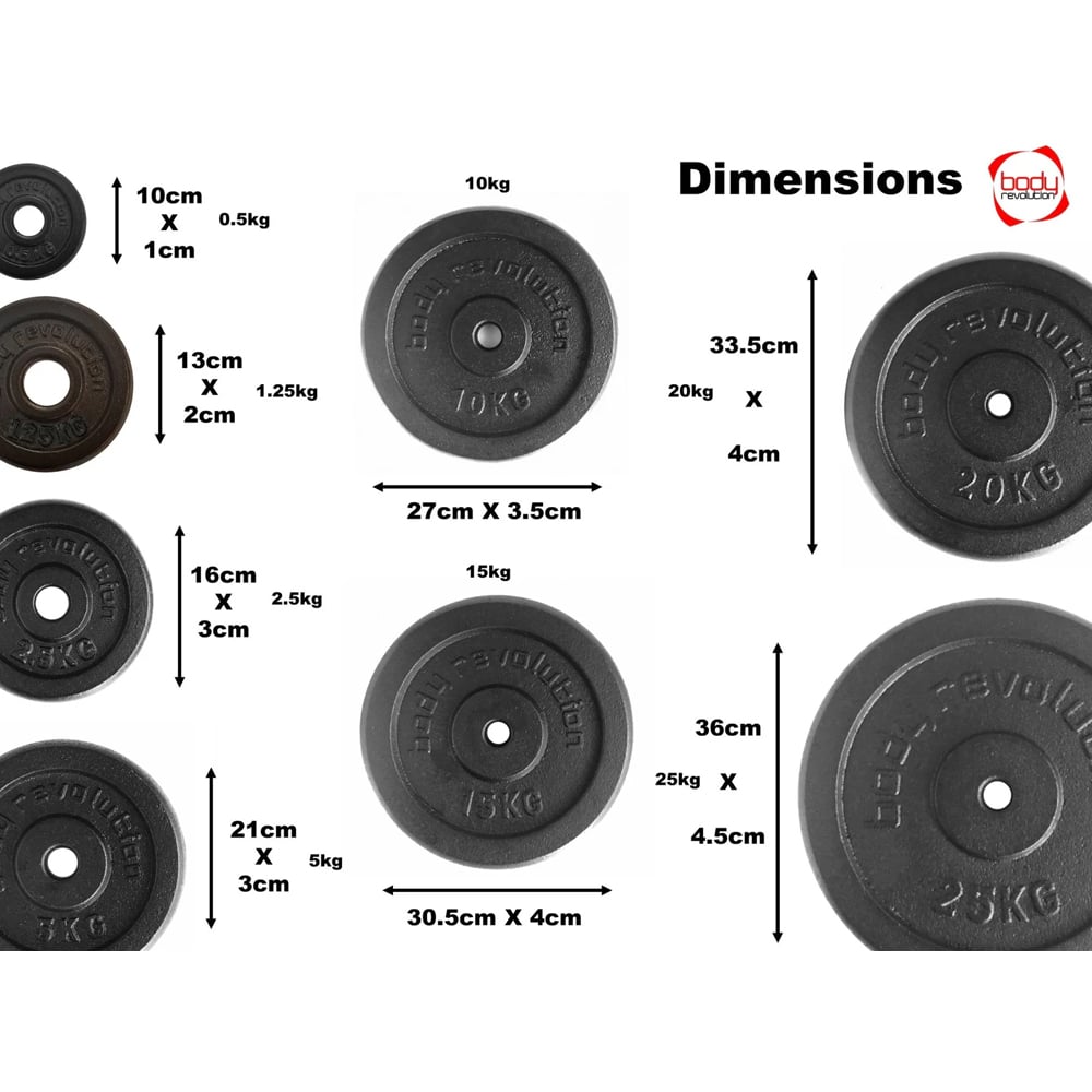 Body Revolution Cast Iron Weight Plates 1.25kg 2 Pack Image 3