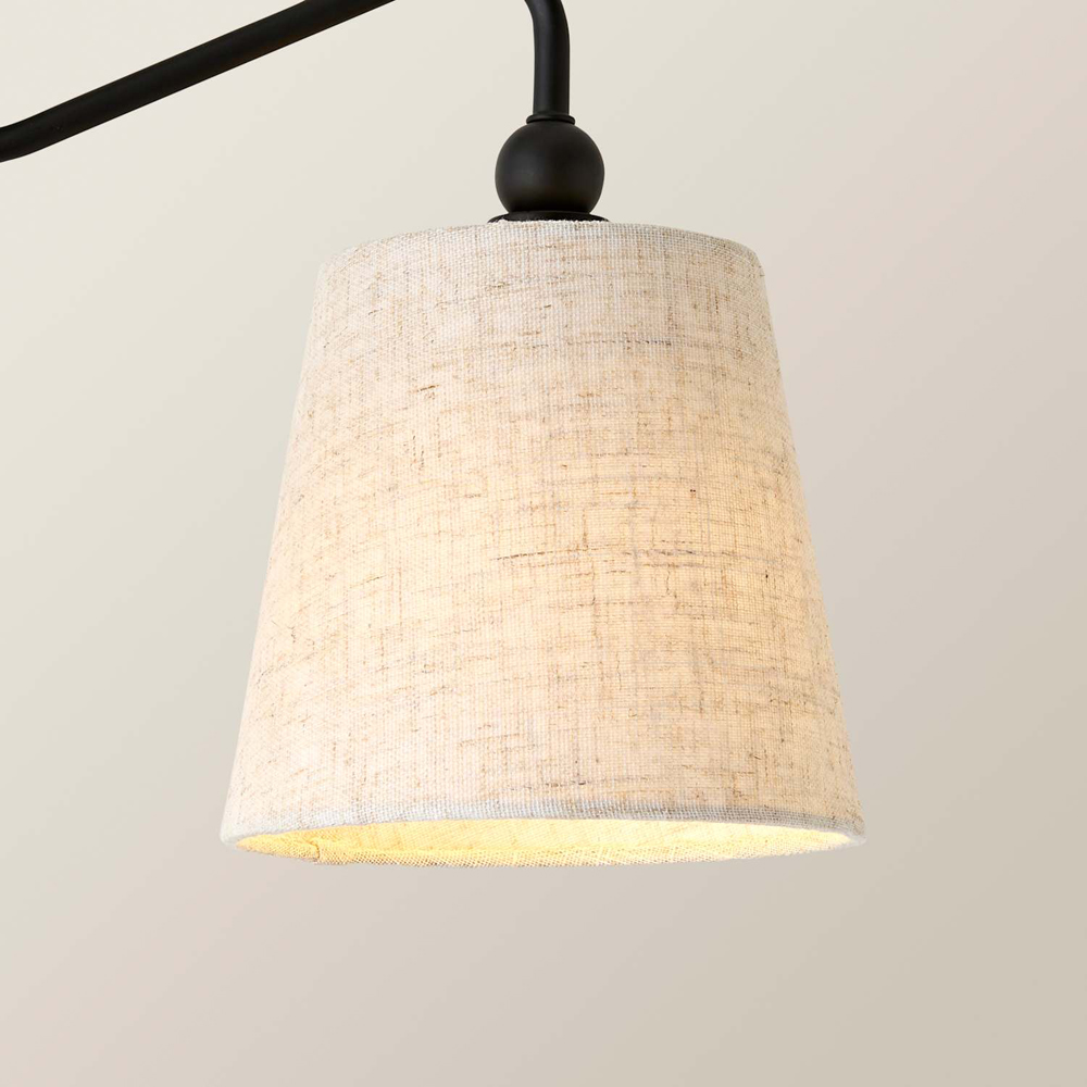 ValueLights Maggie Matte Black 3-Arm Chandelier Ceiling Light with Tapered Shade and Bulb Image 4