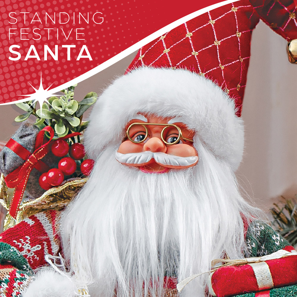 The Christmas Workshop Standing Santa Claus Decoration with Gift Sack 2ft Image 8