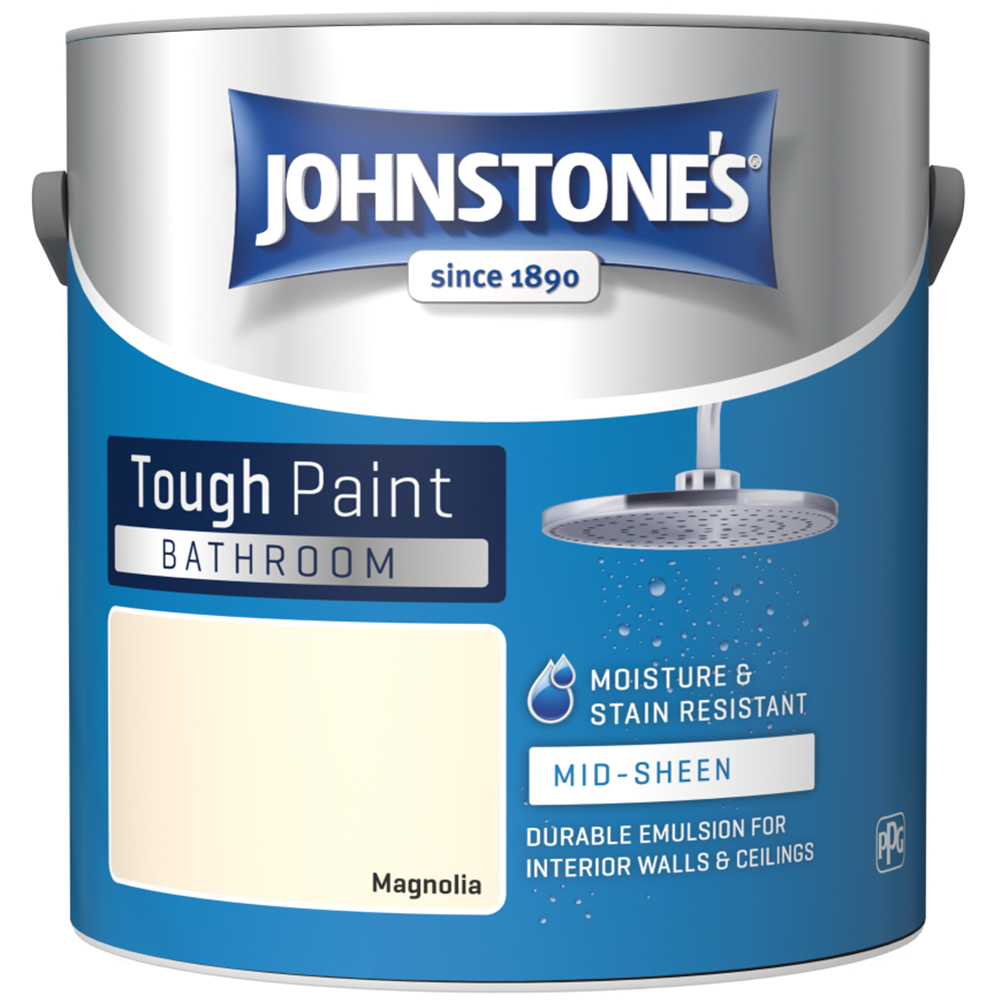 Johnstone's Bathroom Magnolia Mid Sheen Emulsion Paint 2.5L Image 2