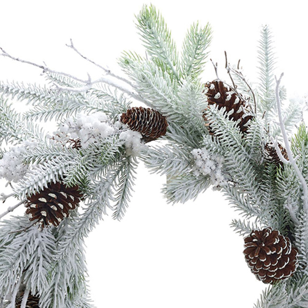 The Christmas Gift Co Snow Pinecone Wreath 66cm Image 2