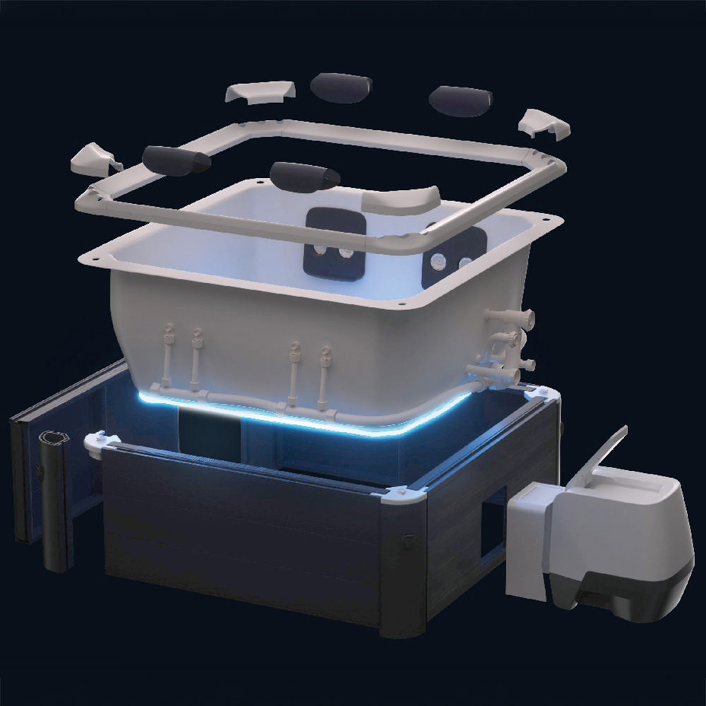MSpa Oslo 6 Person Grey Rigid-Wall Hot Tub with Smart App Control and Remote-Controlled LED Image 9
