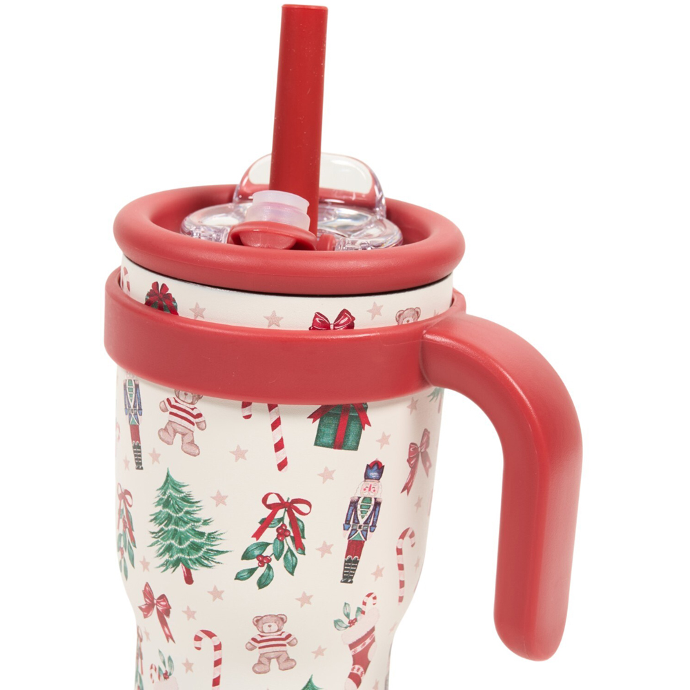 Kids Christmas Print Tumbler with Straw Image 3