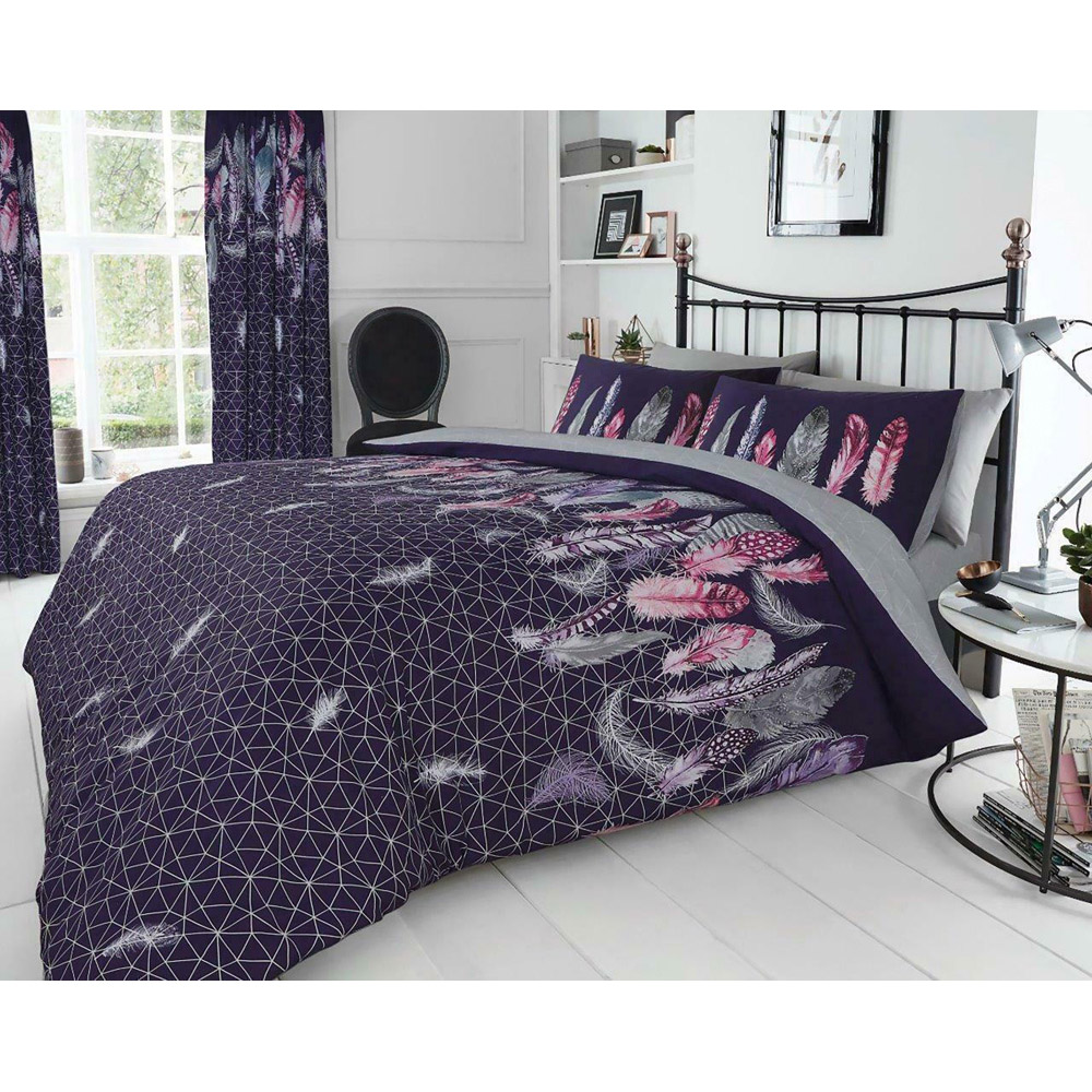 Smart Living Double Purple Feathers Duvet Set Image 3