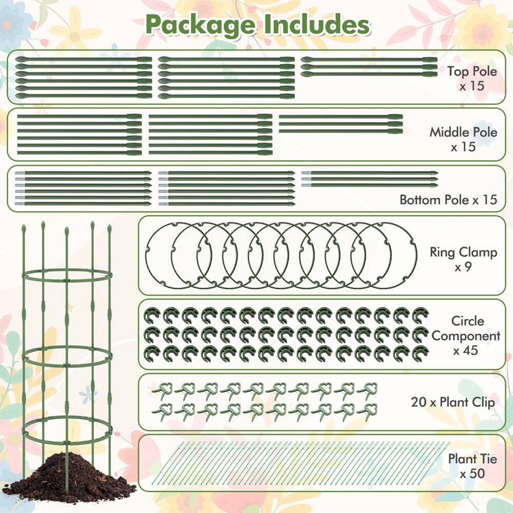 Costway Medium Climbing Vines Garden Trellis 3 Pack Image 8