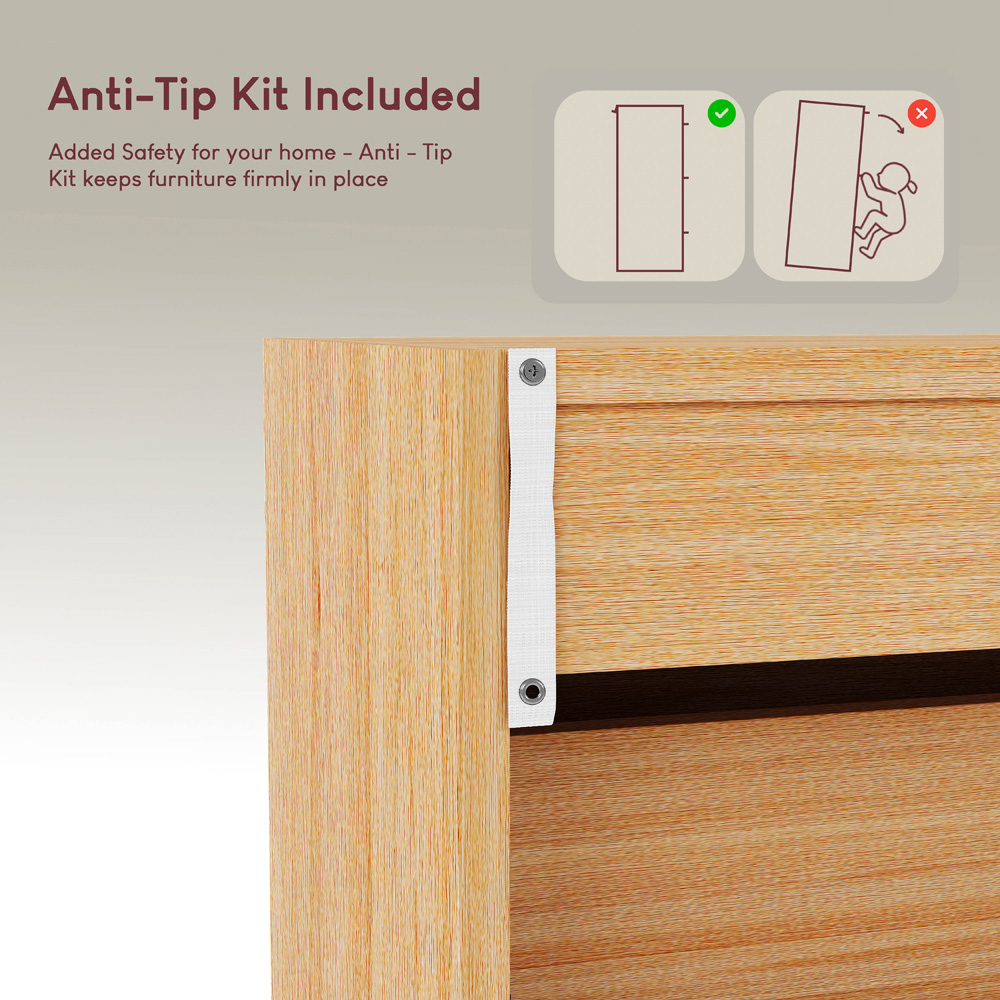VIDA DESIGNS Pine Effect 3 Drawer Shoe Cabinet Image 8