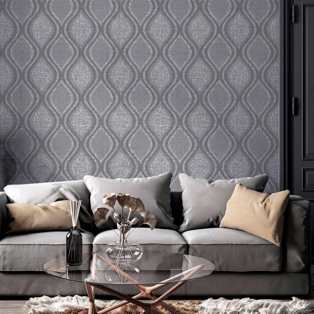 Arthouse Curve Charcoal Wallpaper Image 3