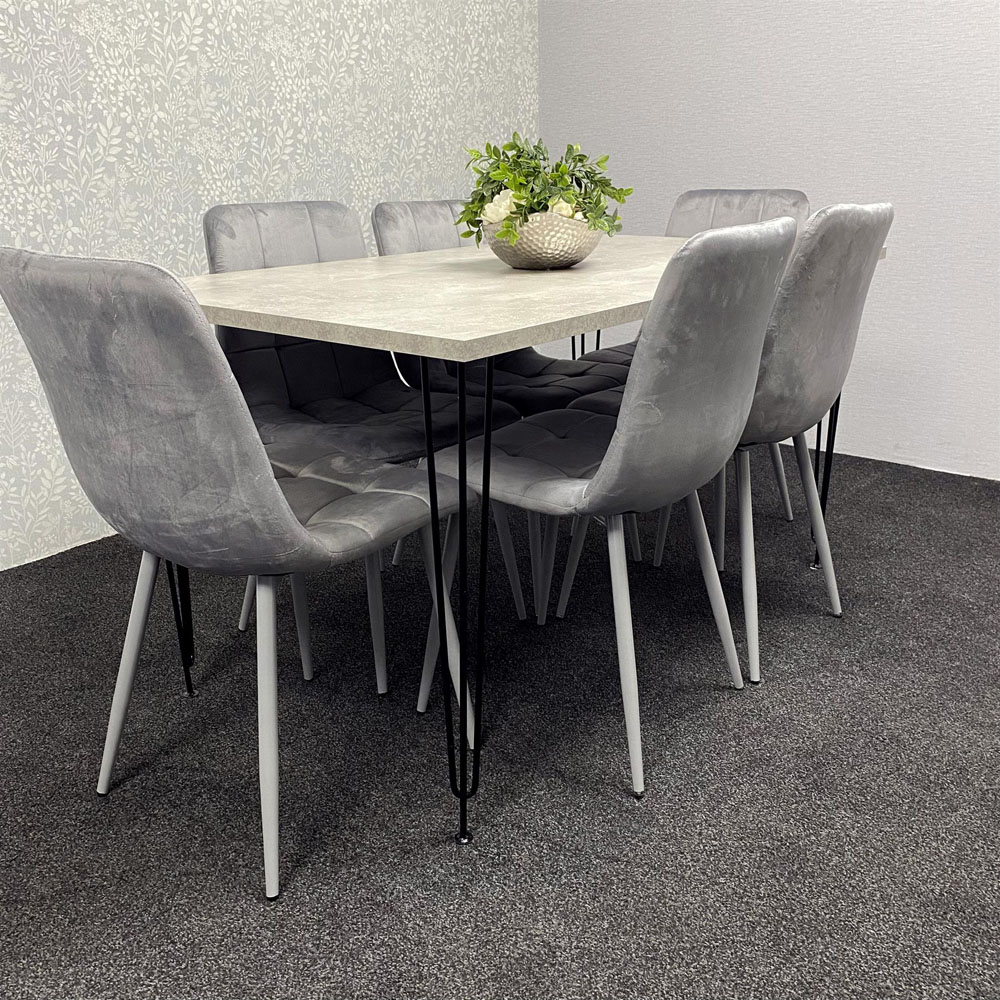 Kosy Koala 6 Seater Grey Dining Table set Image 8