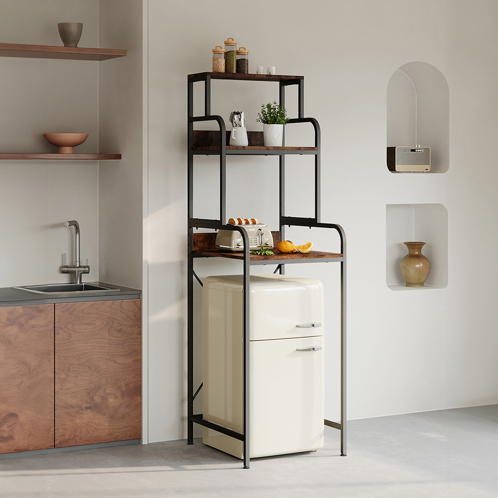 Living and Home 3-Tier Iron Frame Mini Fridge Stand Image 7
