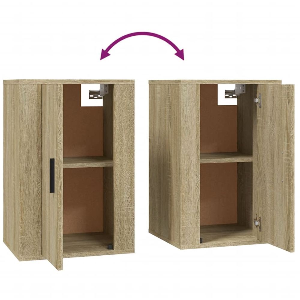 vidaXL Single Door Sonoma Oak Wall Mounted TV Cabinet Set of 2 Image 9