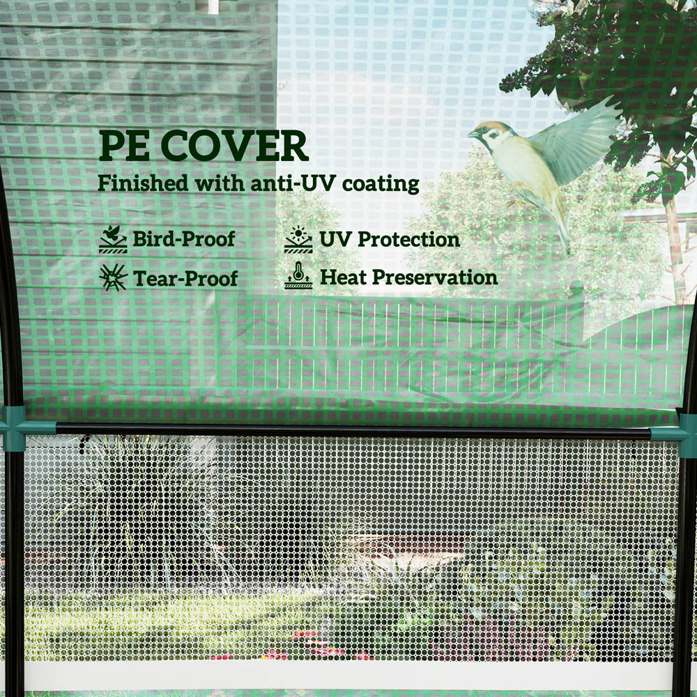 Outsunny 6.5 x 9.8ft Polytunnel Greenhouse with Door and Mesh Window Image 6