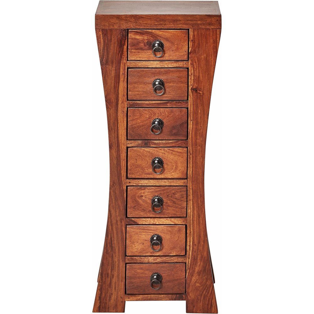 Loft24 Mahar 7 Drawer Brown Solid Wood Chest of Drawers Image 3