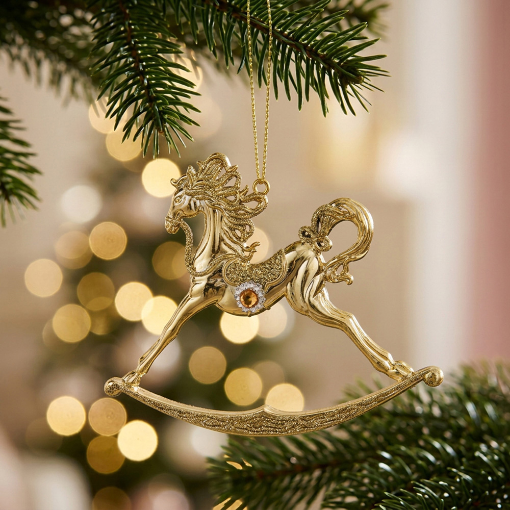 Rocking Horse Decoration Gold Image 2