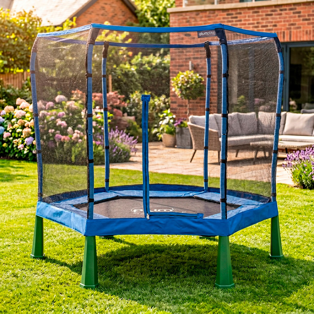 Plum Play Blue 7ft Junior Jumper Springsafe Trampoline with Enclosure Image 2