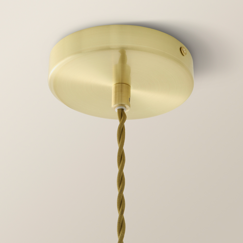 ValueLights Bellamy Single Amber Glass Globe Brushed Gold LED Ceiling Pendant Light Image 3