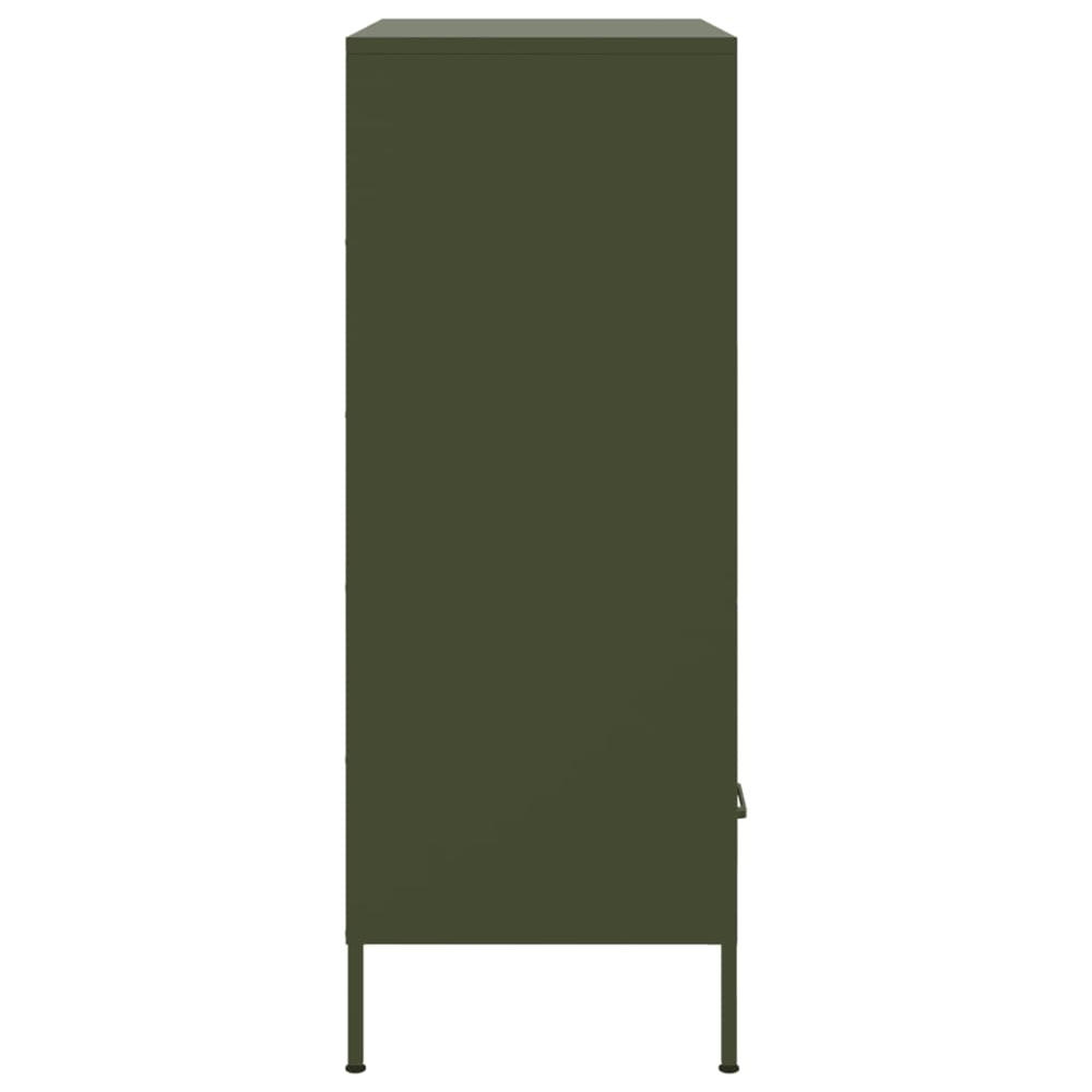 vidaXL 2 Drawer 4 Shelf Green Cold-Rolled Steel Highboard Image 7