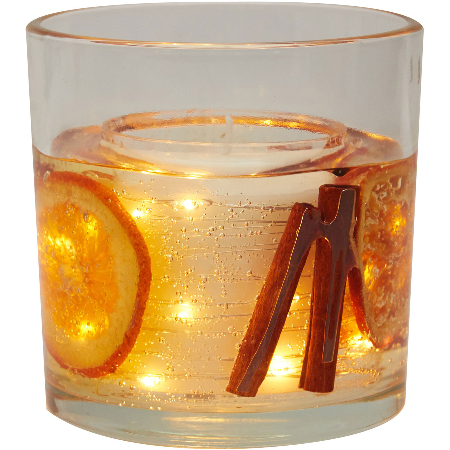 LED Light Up Candle - Orange and Cinnamon Image 4