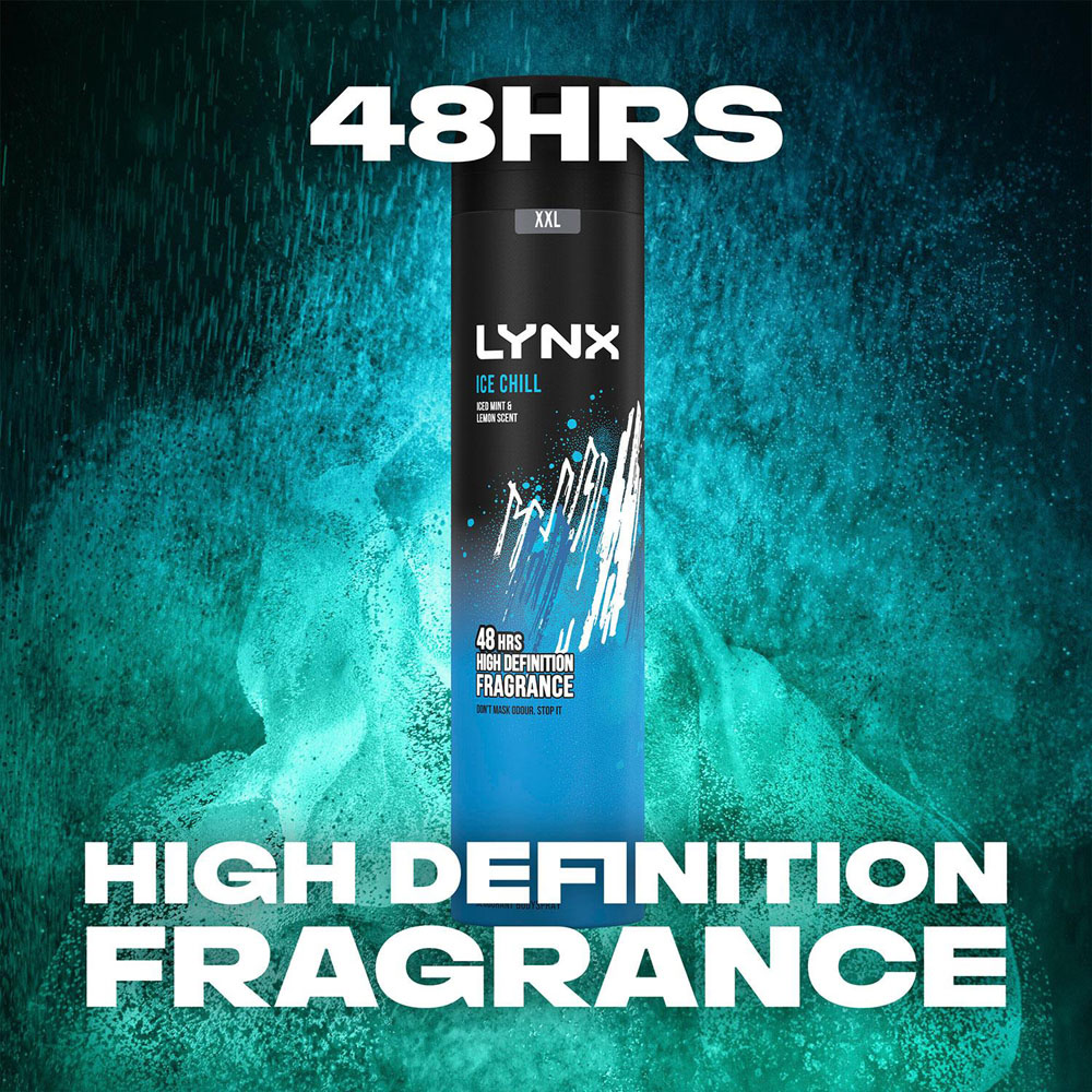 Lynx Ice Chill Iced Mint and Lemon Shower Gel 500ml and Body Spray 250ml 6 Pack Image 7