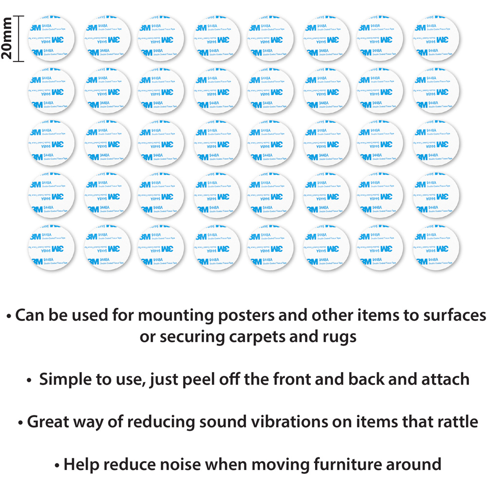 St Helens Grey Double-Sided Round Adhesive Mounting Pads 2cm 40 Pack Image 5