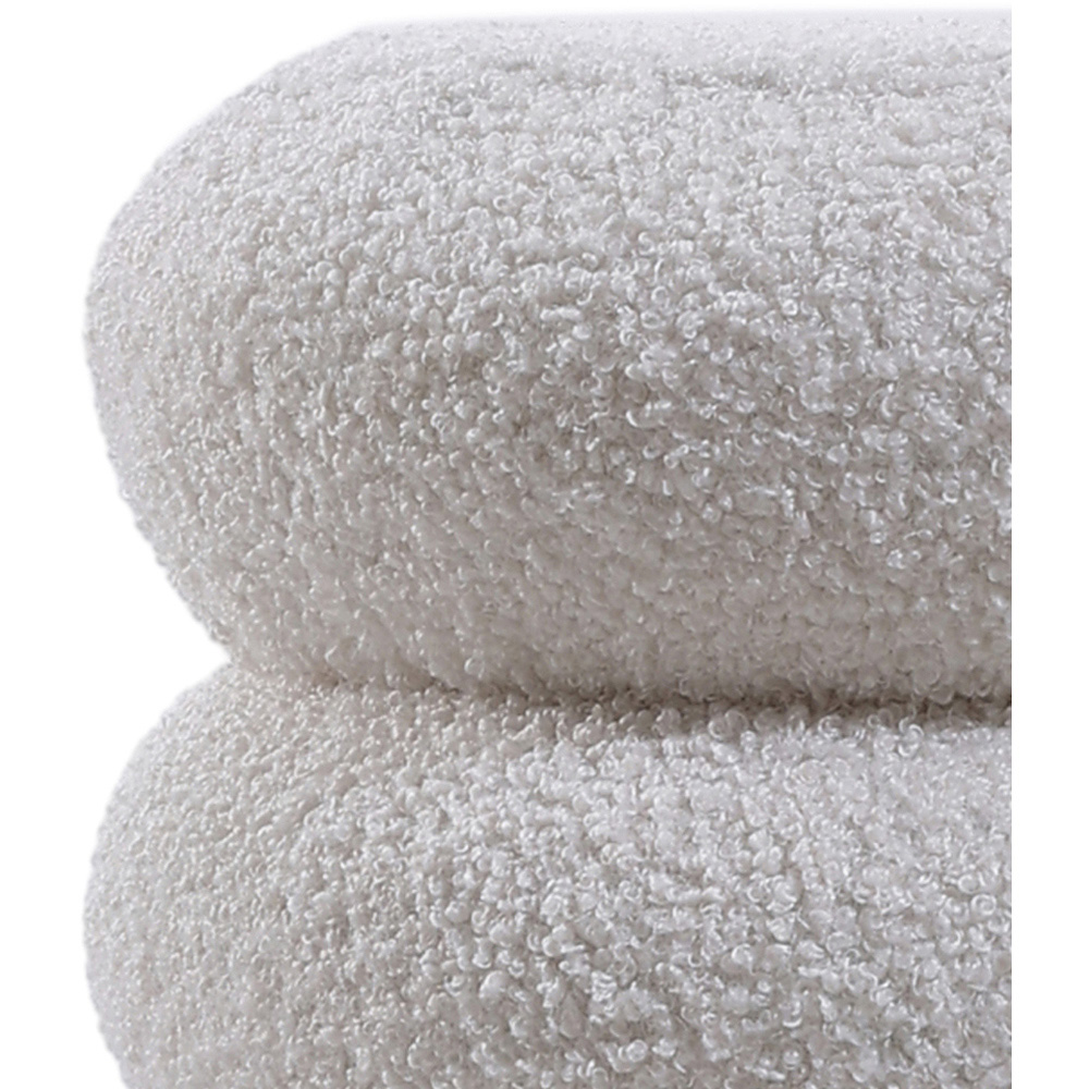Living and Home White Creative Teddy Bear Fabric Footstool with Wooden Legs Image 4