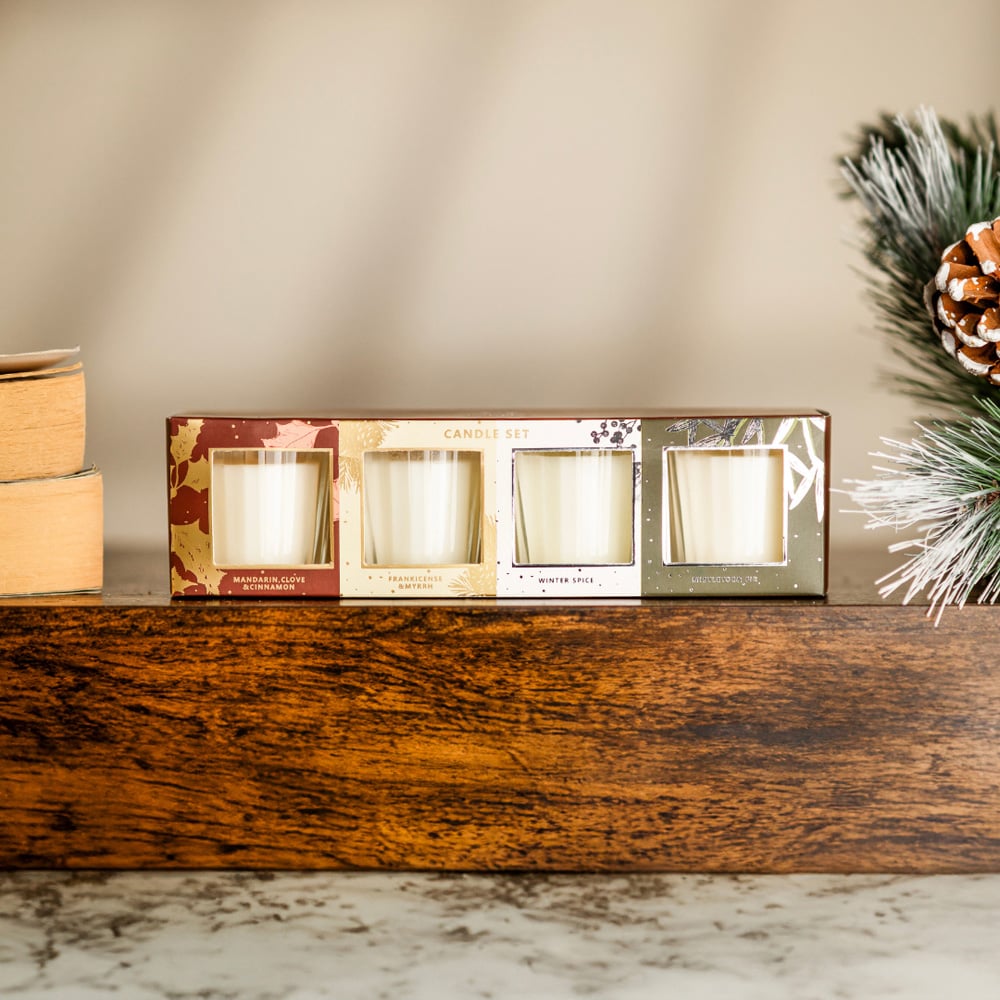 Marco Paul 4 Piece Scented Candle Jars Christmas Gift Set Image 2