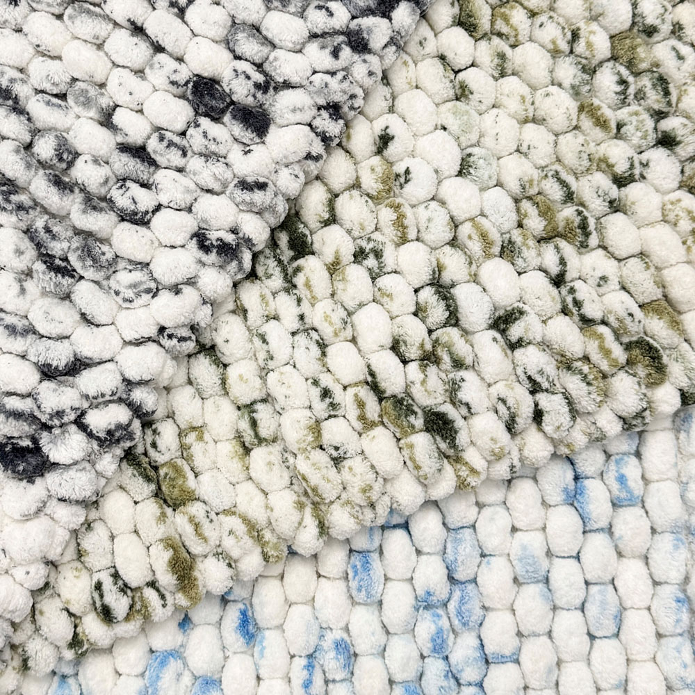 Allure Bath Fashions Luxury Marl Chunky Bobble Blue Square Bath Mat 50 x 50cm Image 4