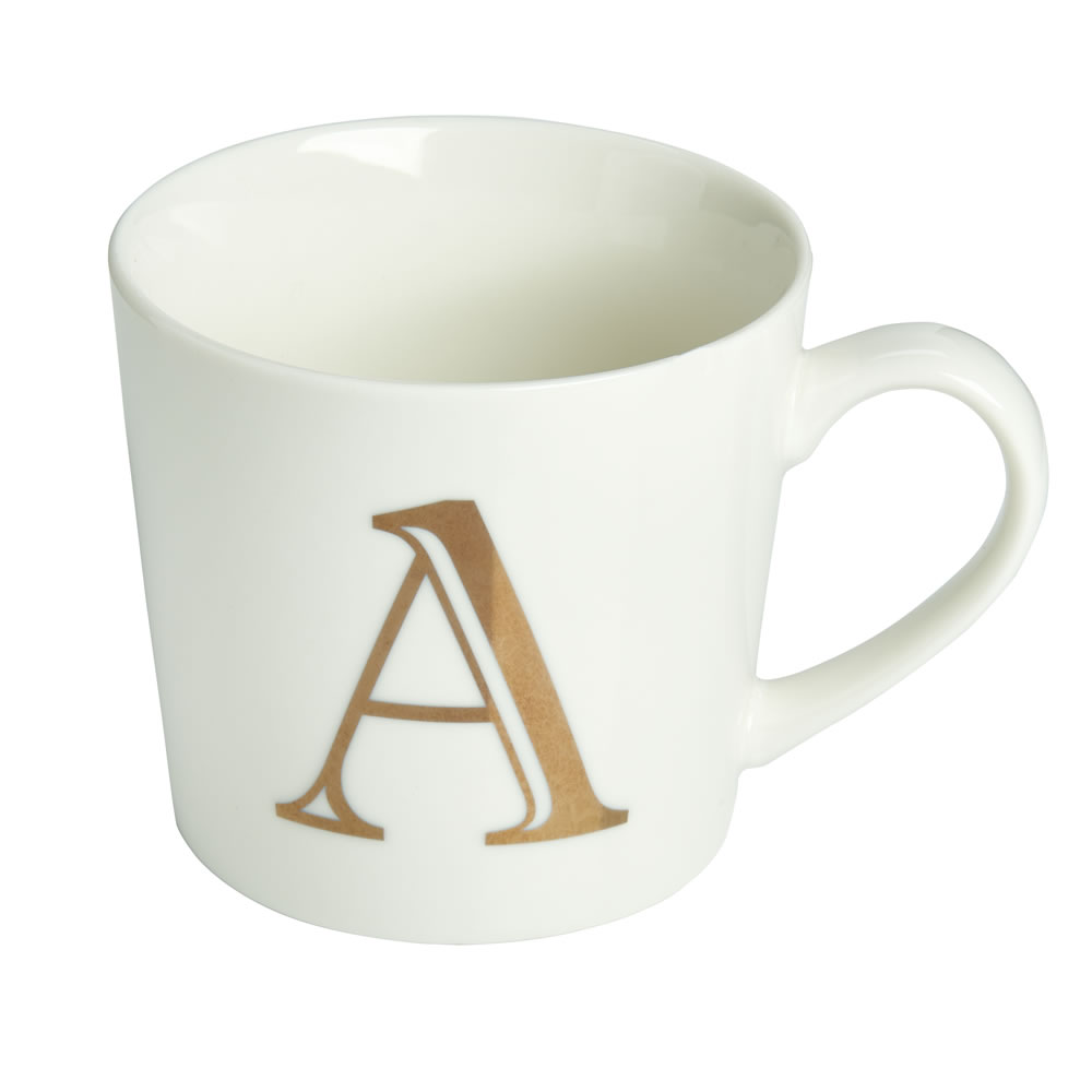 Wilko Gold Alphabet Mug - A Image