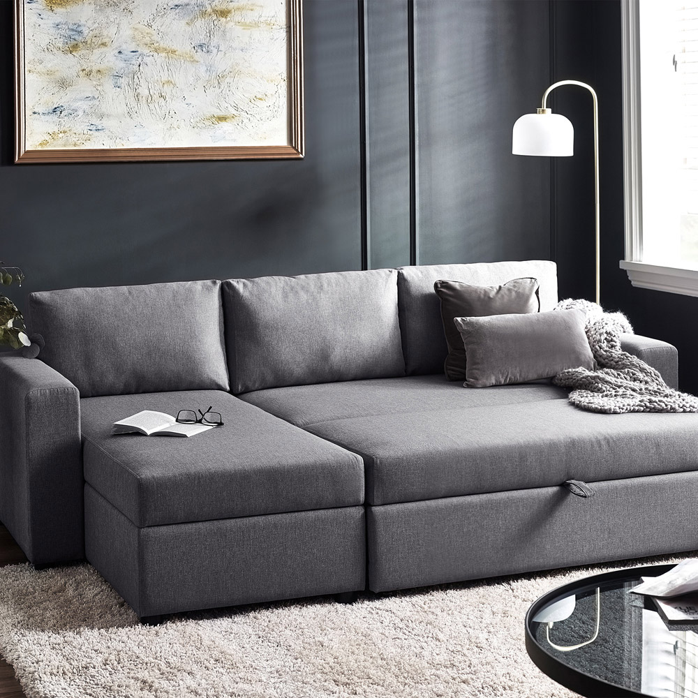Julian Bowen Angel Double Sleeper Light Grey Sofa Bed Image 8
