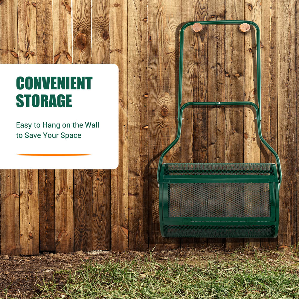 Costway Green Compost Spreader with Upgrade U Shaped Handle Image 2