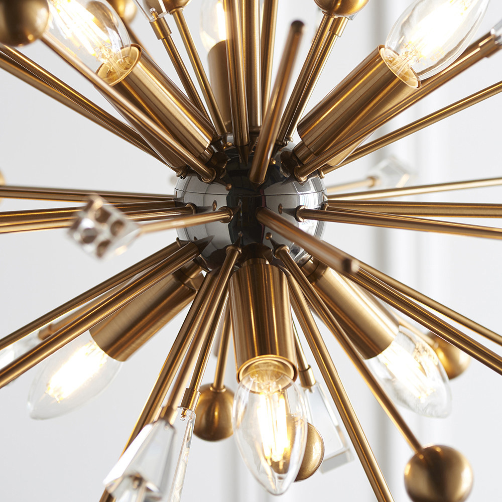 Merano Taormina Brass Plate Black Nickel Pendant 6 Light Ceiling Light Image 6