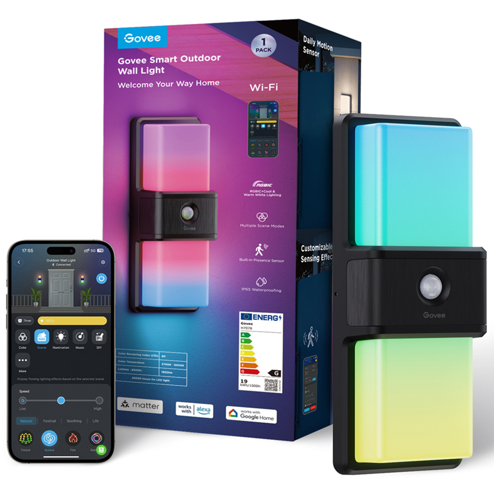 Govee RGBIC LED Sleek Back Smart Wall Light Image 2