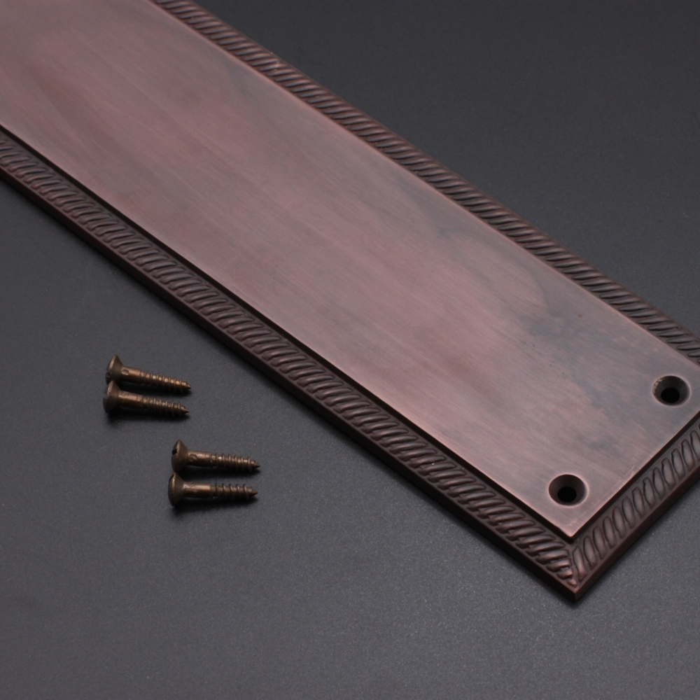 Spira Brass Georgian Plain Square Aged Bronze Finger Plush Plate 300mm Image 4
