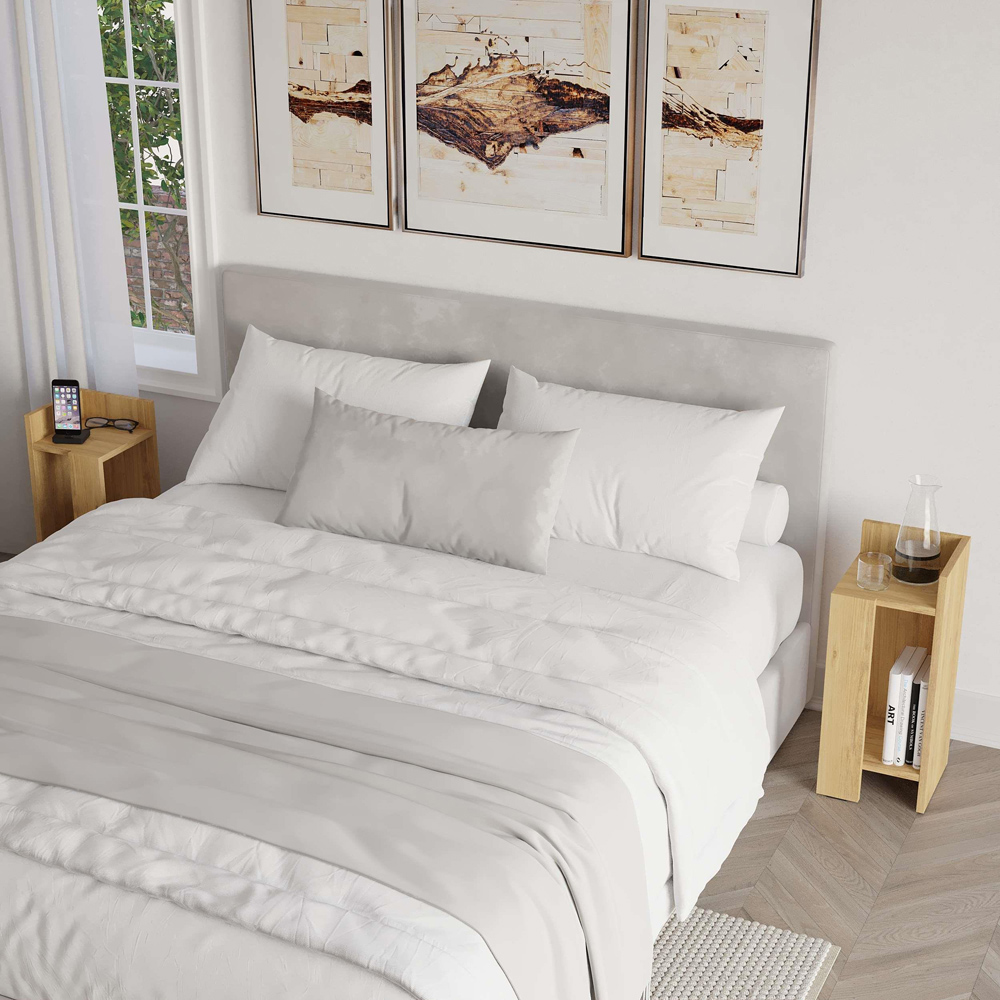 Decortie Elos Single Shelf Oak Modern Right Module Bedside Table Image 3