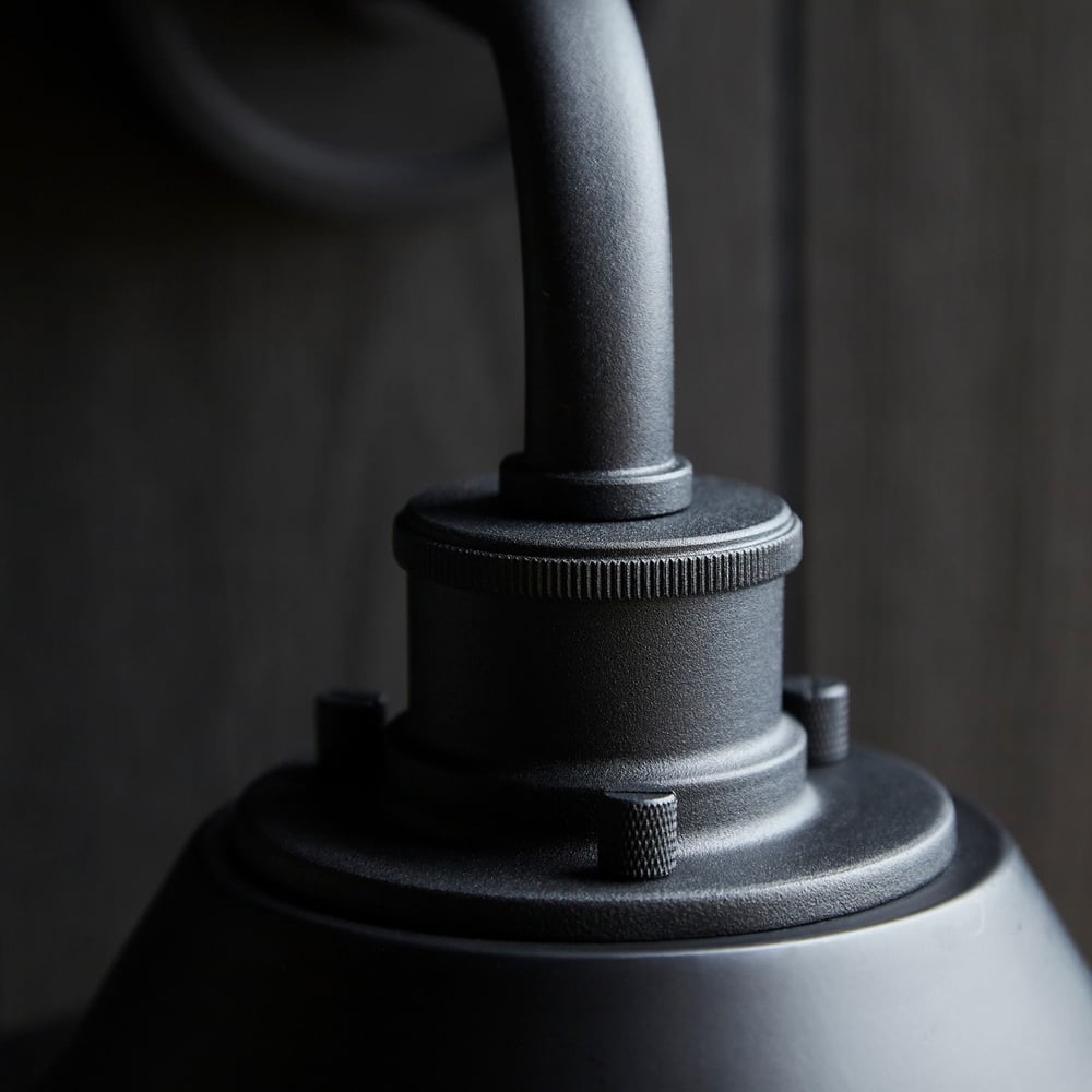 Merano Brindisi Matt Black Clear Glass Textured Outdoor Dome Wall Lamp Image 6