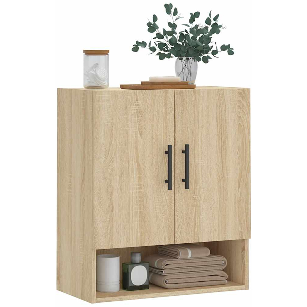 vidaXL 2 Door Single Shelf Sonoma Oak Wall Cabinet Image 3