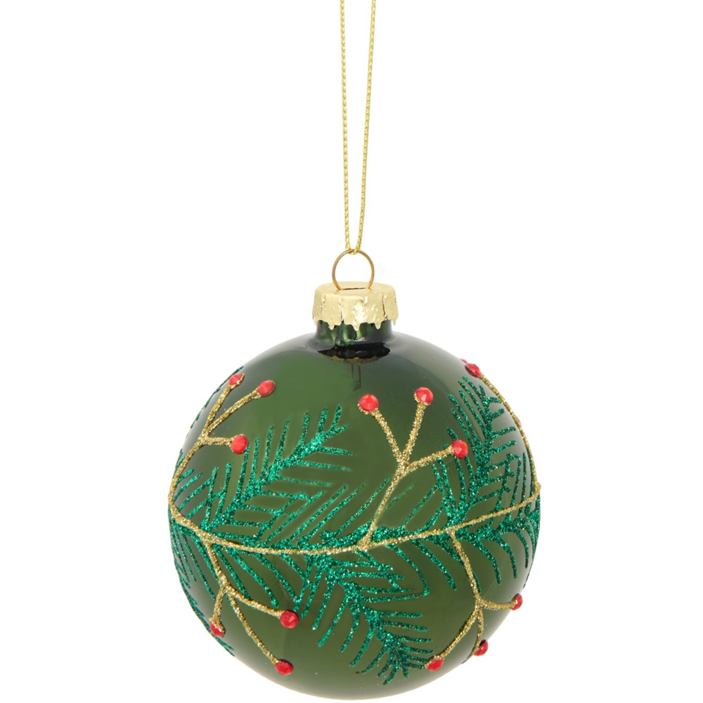 Traditional Festive Leaf Bauble Image 4