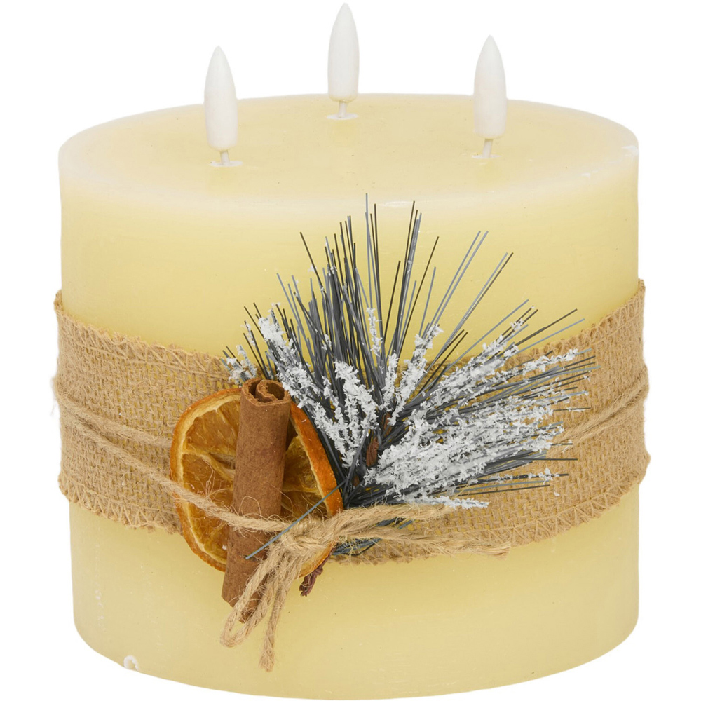 Orange and Cinnamon 3 Wick LED Candle Image 2