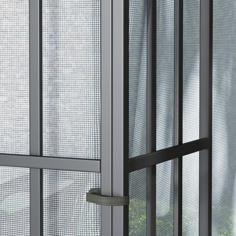 Outsunny 3 x 3m Grey Steel Frame Patio Gazebo with Mesh Sidewalls Image 3