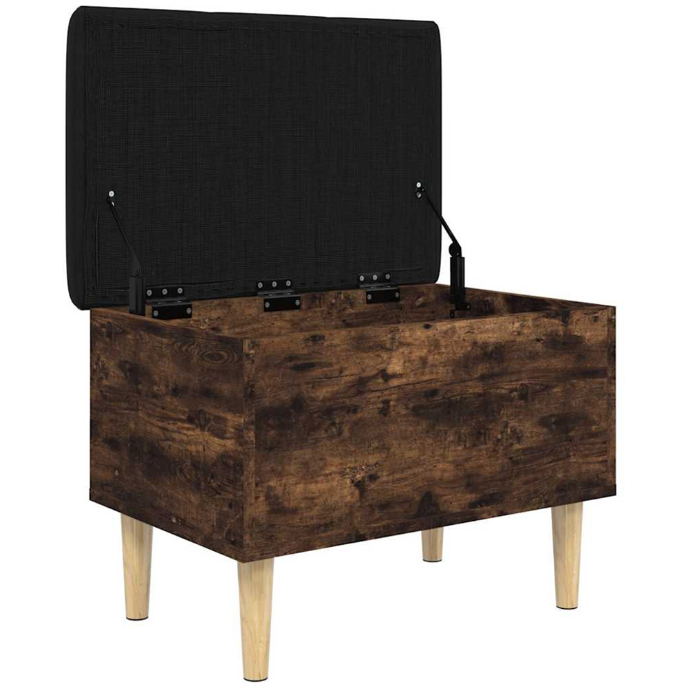 vidaXL Smoked Oak Lift-Up Seat Storage Bench Image 3