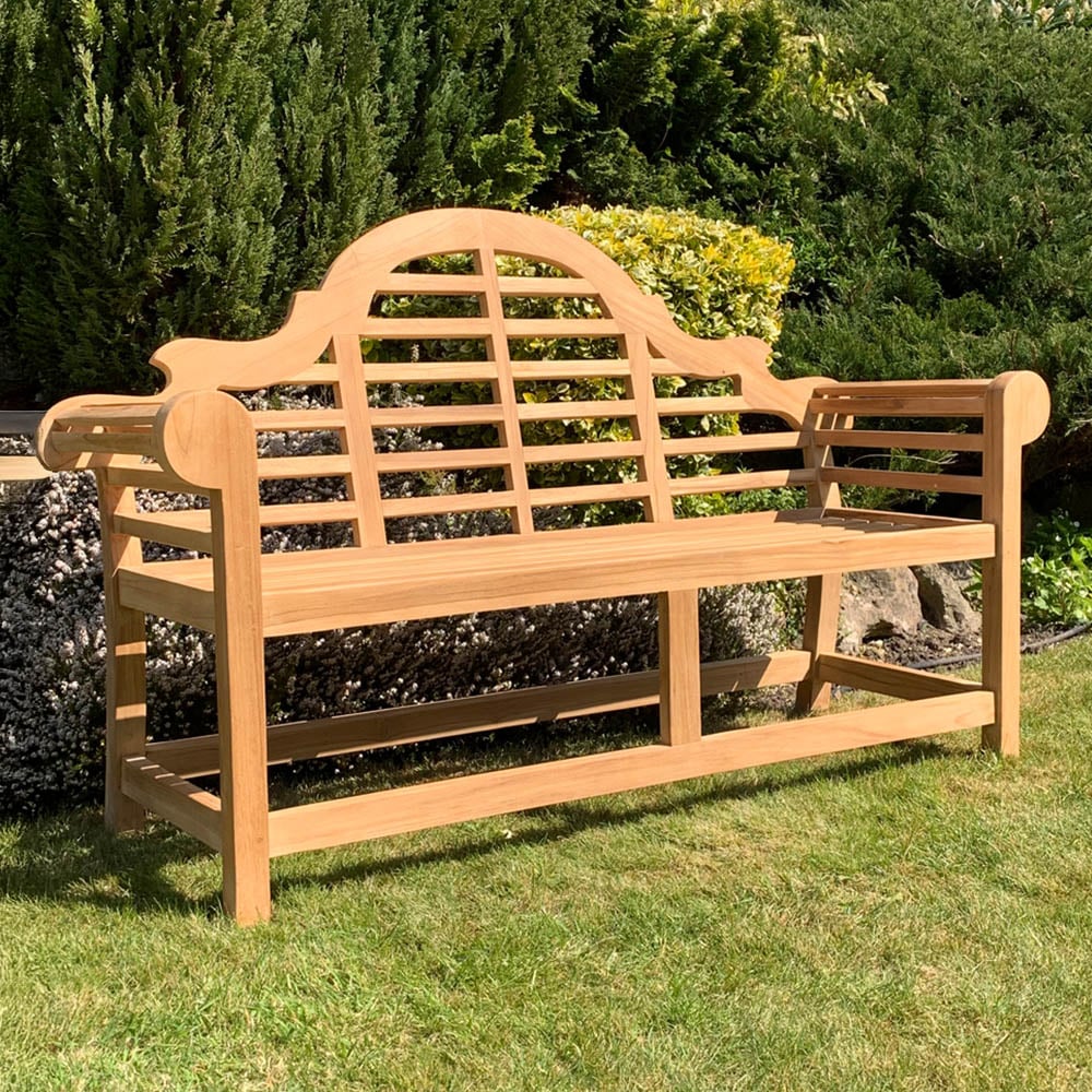 Acacia Home Lutyen 3 Seater Natural Wood Garden Bench Image 1