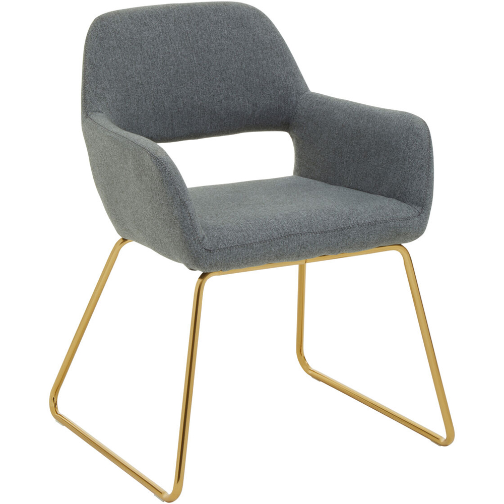 Premier Housewares Stockholm Grey and Gold Dining Chair Image 2