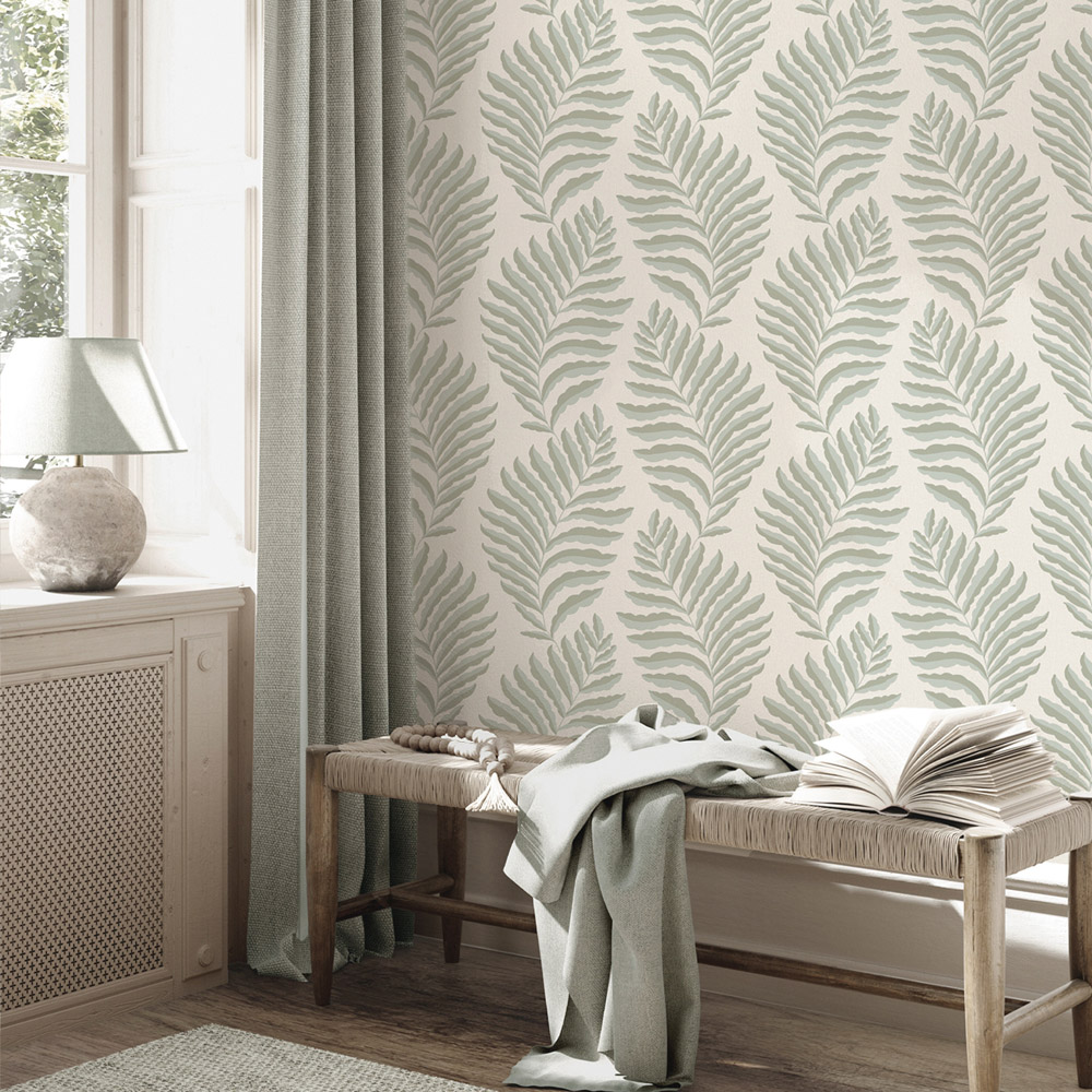 Belgravia Decor Langdale Leaf Sage Wallpaper Image 3