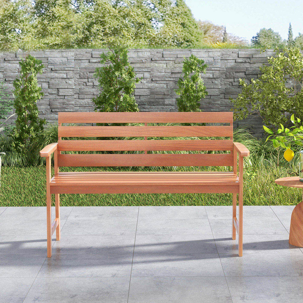 Costway 2 Seater Patio Hardwood Bench Image 4